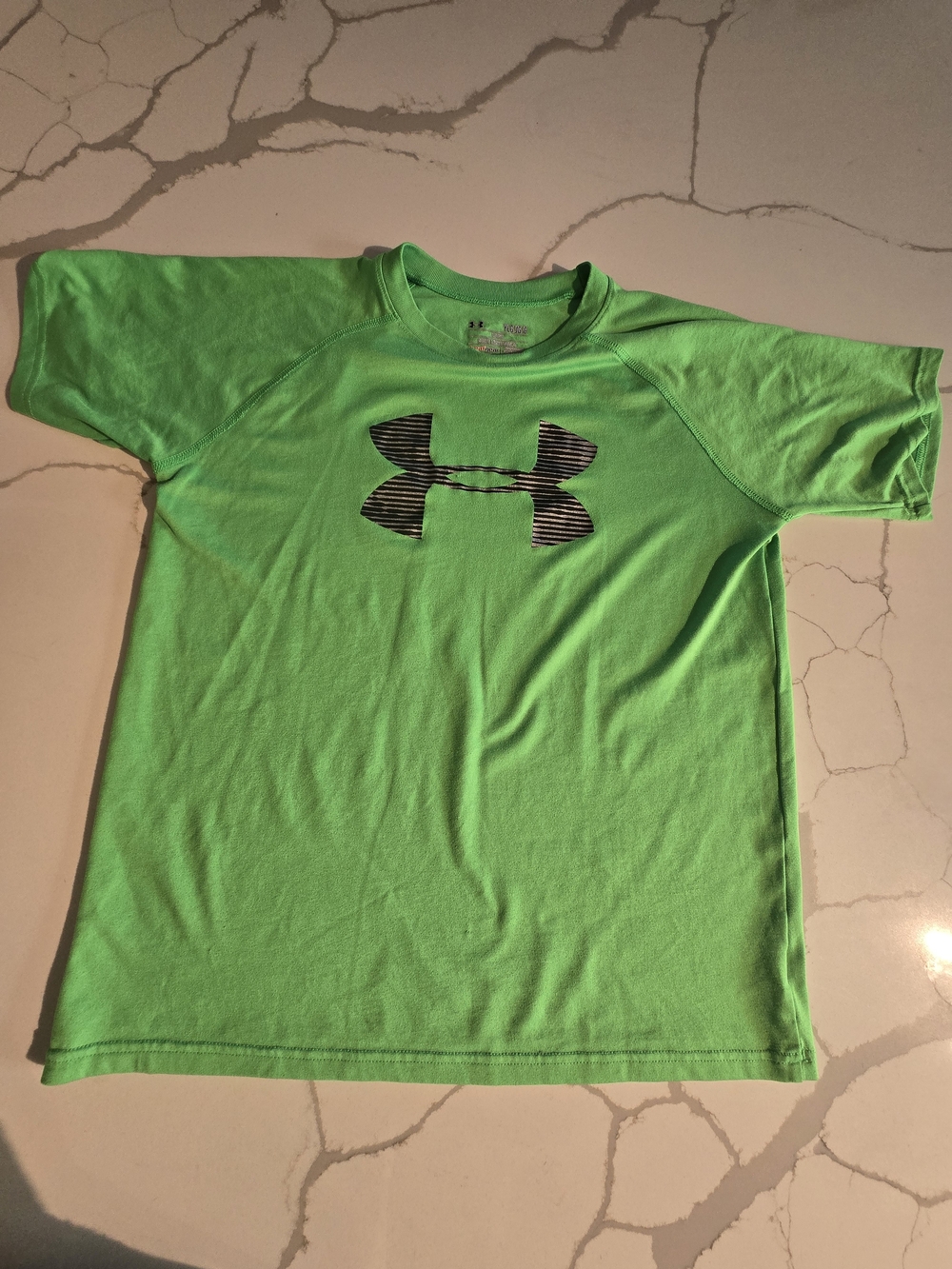 Under Armour Neon Green Short Sleeve Performance Tee with Black Logo